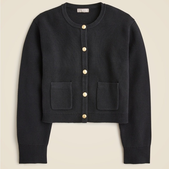 J.Crew Emile Sweater Lady Jacket XXL Black Cardigan Blazer Classic Old Money - Picture 12 of 14